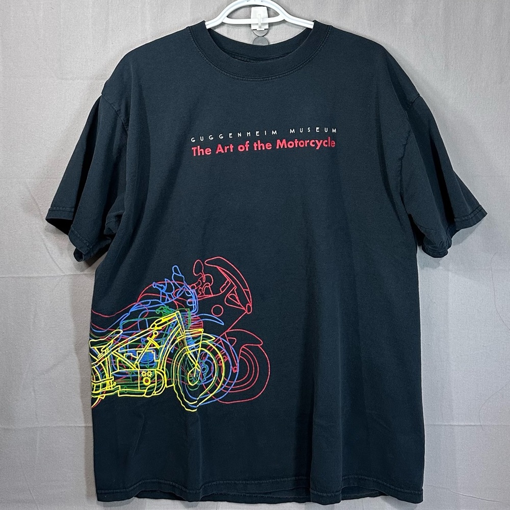 Vintage Guggenheim Museum “The Art of the Motorcycle” Black Graphic Tee Size XL